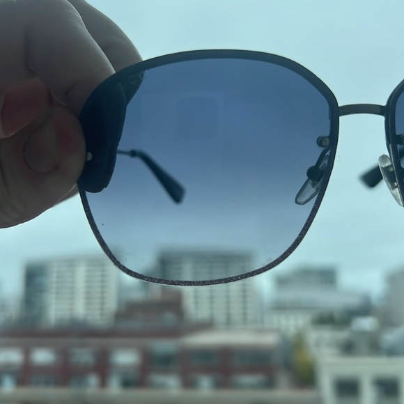 Gucci GG0228S 004 Sunglasses Women's Ruthenium/Grey Gradient Round Shape 63mm - Picture 5 of 8